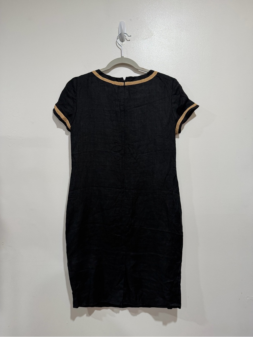 Liz Claiborne Petites Black Linen Sheath Dress Size 2 Vintage - Picture 4 of 8